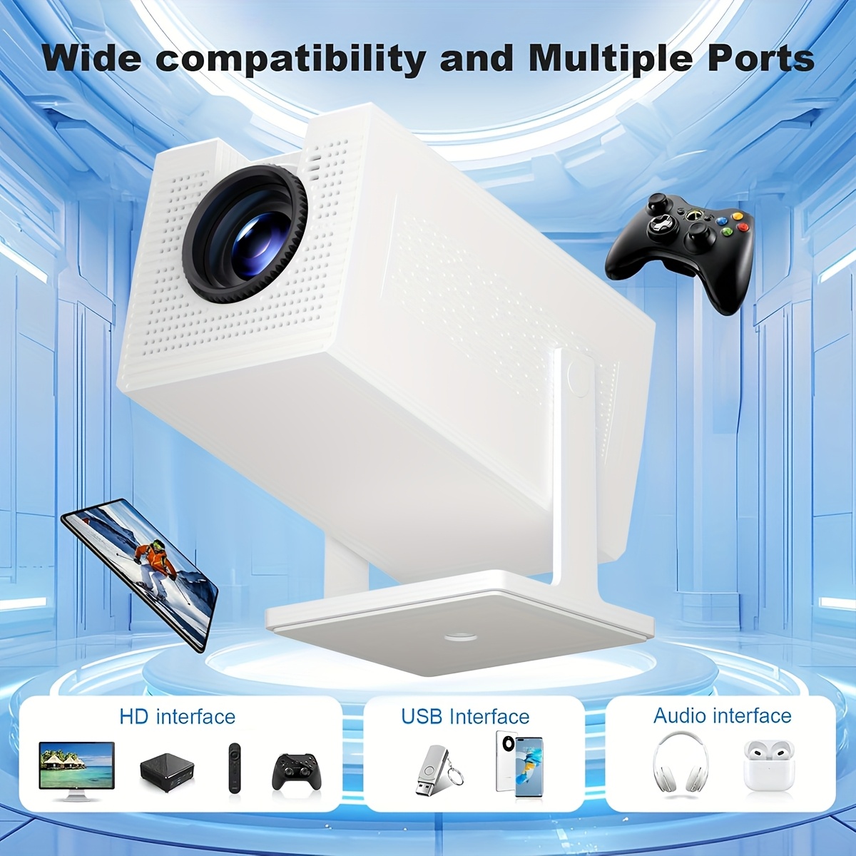 S320 PRO 4K Projector with Dual WiFi6 - High Brightness (180 ANSI) & Bluetooth 5.0 for Home Theater