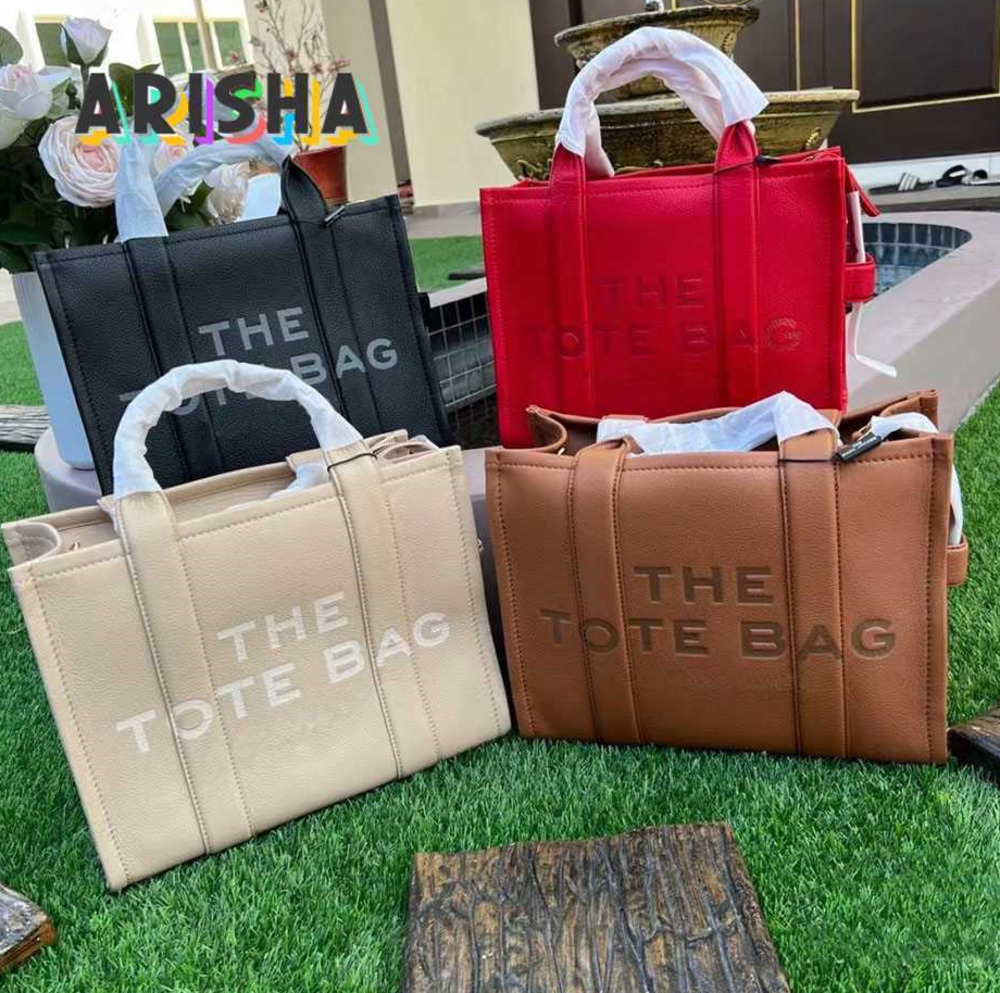 Luxury Leather Designer the Tote Bag Women Men High Quality Handbag Capacity Shopping Embossing Letter Square Shoulder BJUZ 888