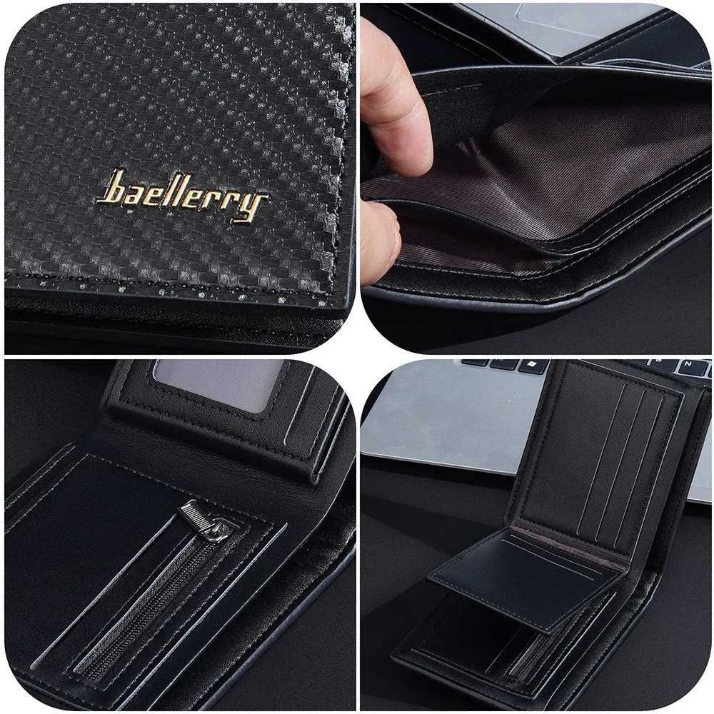 Custom Engraved Mens Short Wallet PU Leather Zipper 5 Card Slots Gift for HusbandT251119