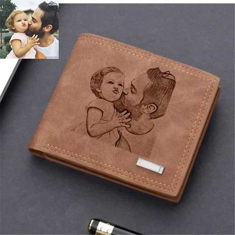Engraved Photo Personalized Christmas Picture Text Fathers Day Gift Wallet Men Custom Christmas Anniversary Gift for HimT251119