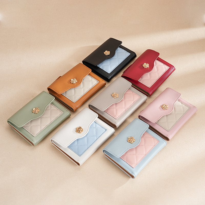 Luxury Wallet New Women's Wallet, Short Clasp Purse with Multi-Card Slots and Zipper Coin Pocket, Elegant Versatile Ladies Wallets