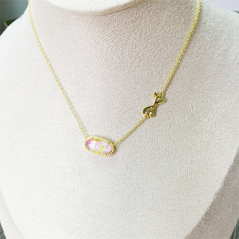 Luxury necklace love shack fancy plated gold designer necklace ks bow blooming oval necklace designer jewelry letter pendant necklace christmas gifts ho222 b