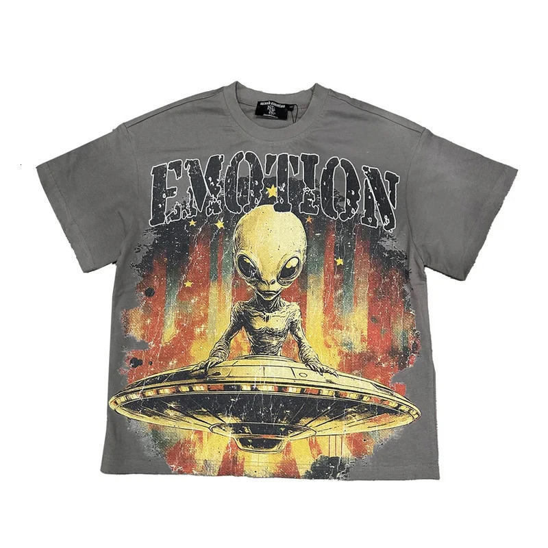 Cross-border Europe United States Trendy MIXED EMOTION T-shirt Cute Print Couple Hip Hop Style Casual Short Sleeve 250411