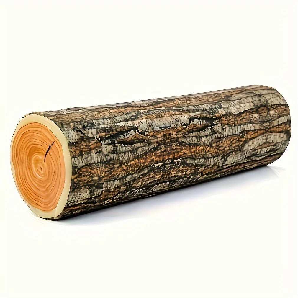 3D Printed Round Tree Stump Throw Cushion Home Decorative Log-Shaped Support for Bedroom Living RoomM251119