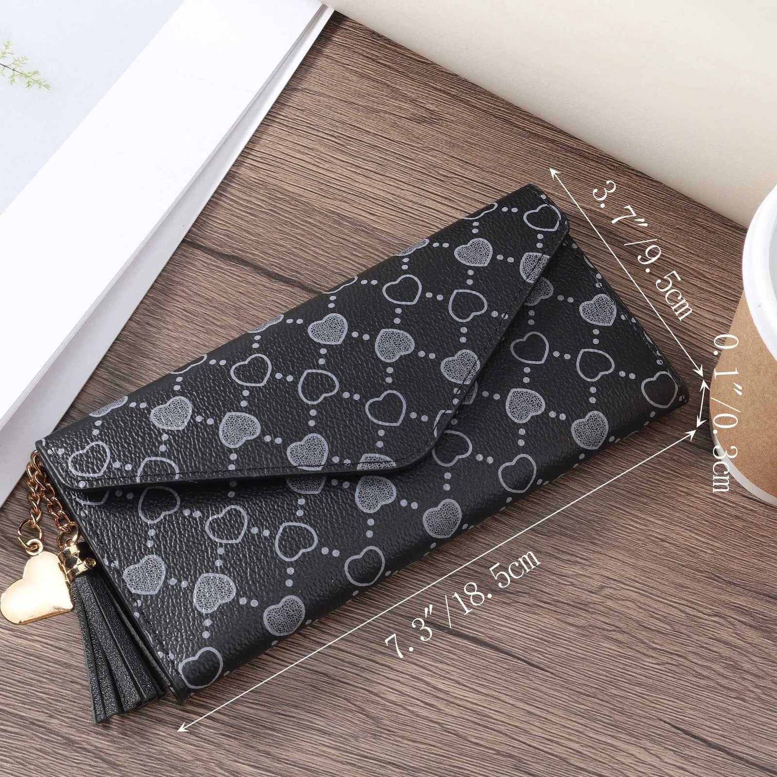 Tassel decorated long wallet elegant PU leather folding wallet for women with card slot and zipper pocketW251119