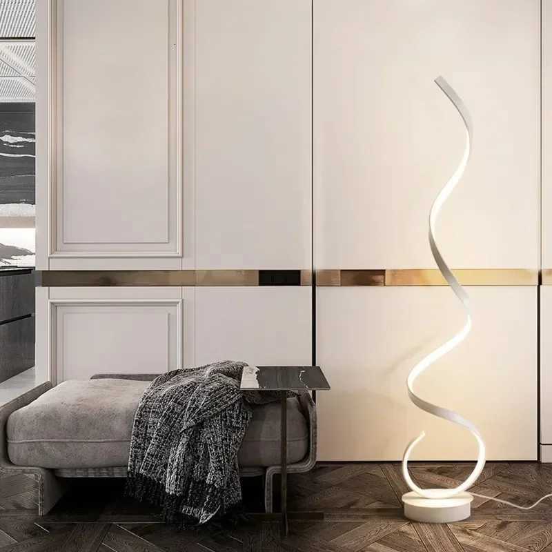 SANDYHA Modern LED Strip Floor Lamp Bedroom Bedside Living Room Sofa Standing Table Study Reading Lighting Home Decor Fixtures M251119