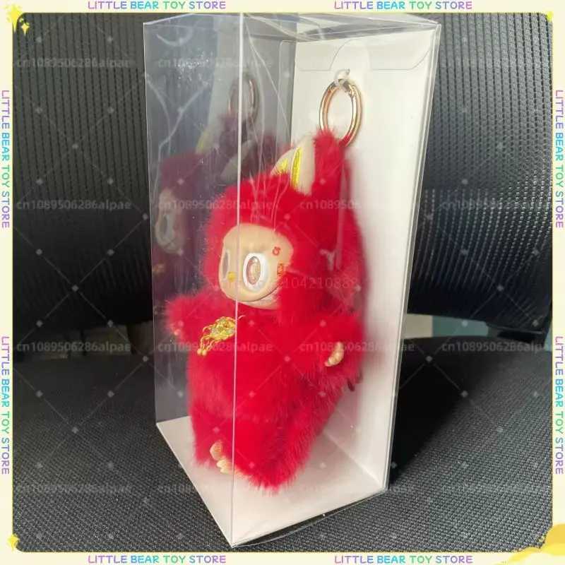 Hot New Labubu Red Cat for Wealth Hand Modified Cute Doll Trend Project Placement Desktop Decoration Gift Replicas W250419