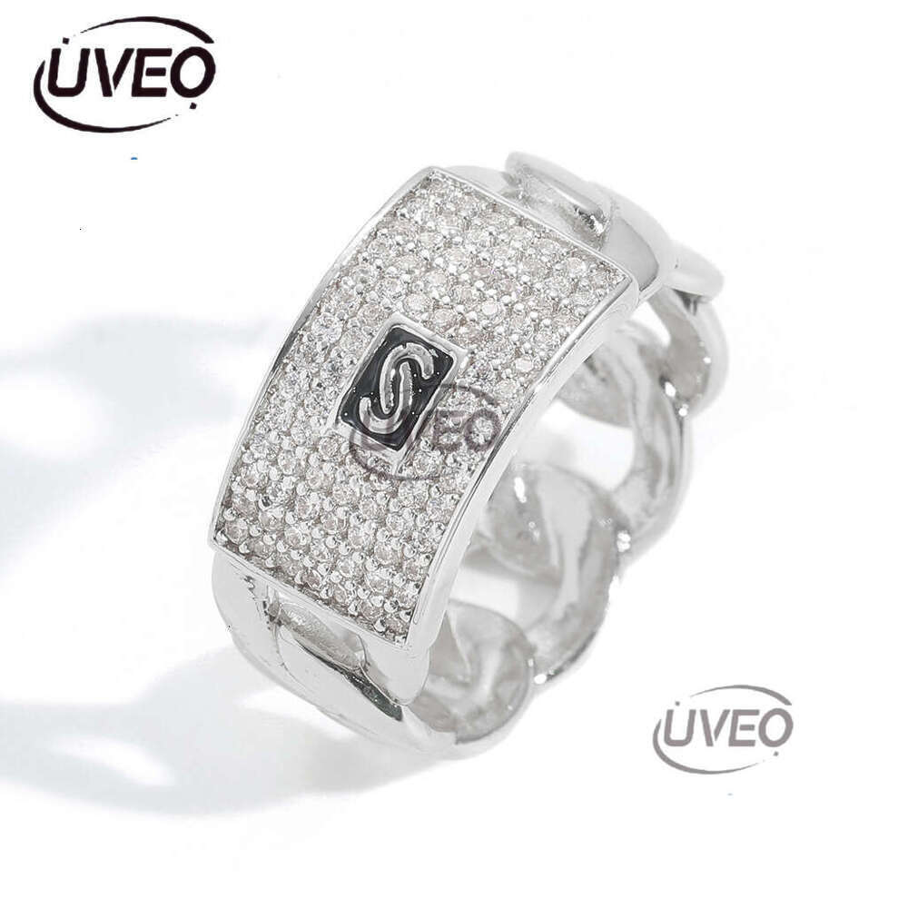 Luxury designer Hip Hop Men Women Few Ice out VVS Moissanite 14K gold Full Diamond Cuban Chain Hip Hop Ring with free shipping