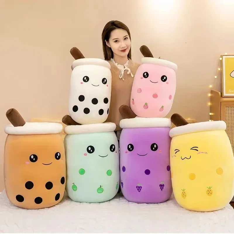 22-70cm Giant Size Bubble Tea Plushies Squishy Milk Tea Boba Peluche Ice Cream Fruits Juice Drink Bottle Prop Decor GiftM251119