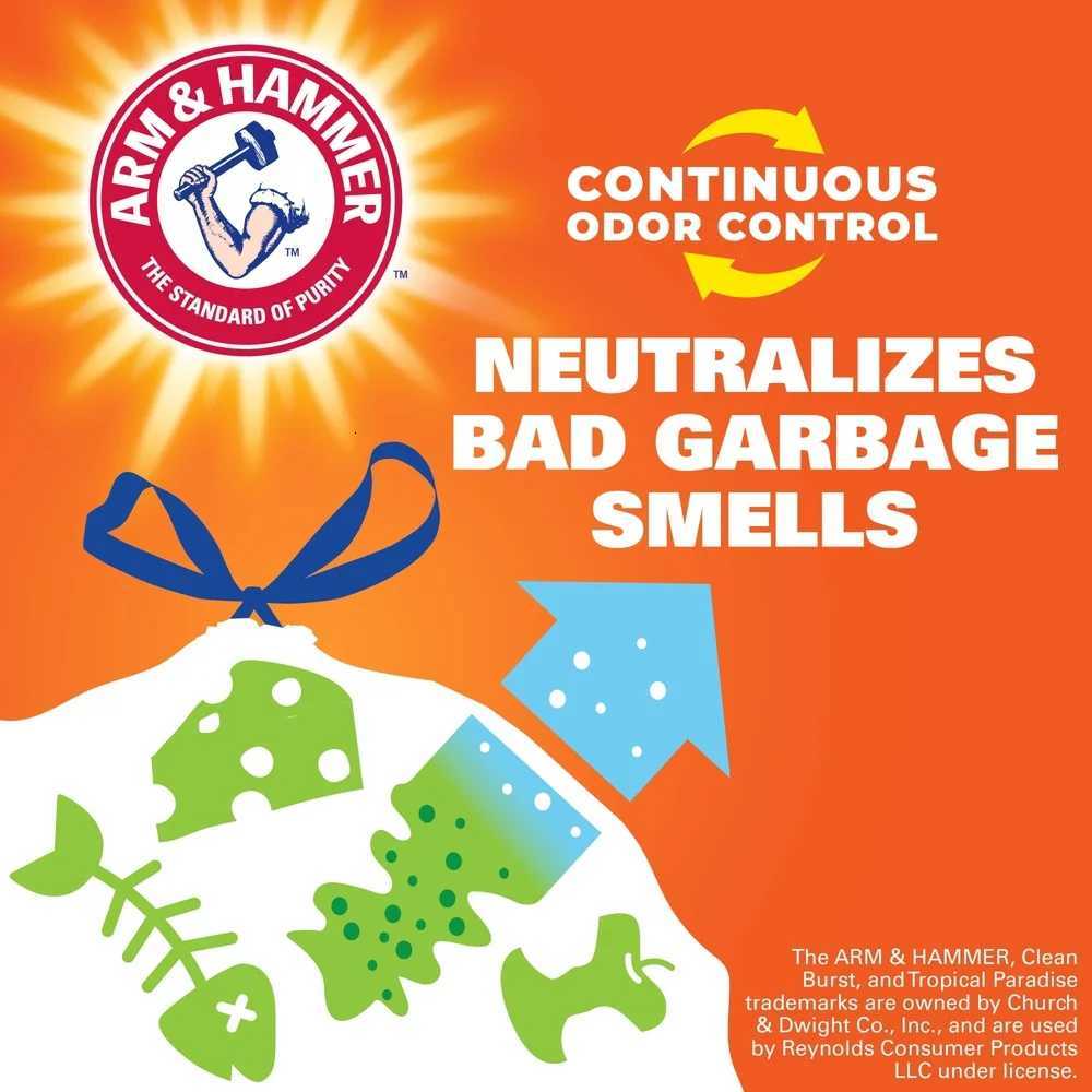 Ultra Strong 13 Gallon Trash Bags Odor Control Lavender Sweet Vanilla Scent 80 Count Tall Kitchen Bags Leak Resistant Drawstring C251119