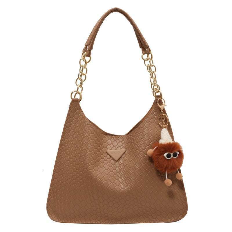 2025 new large capacity fashionable high-end niche soft leather armpit hot simple tote women's single shoulder mother bag