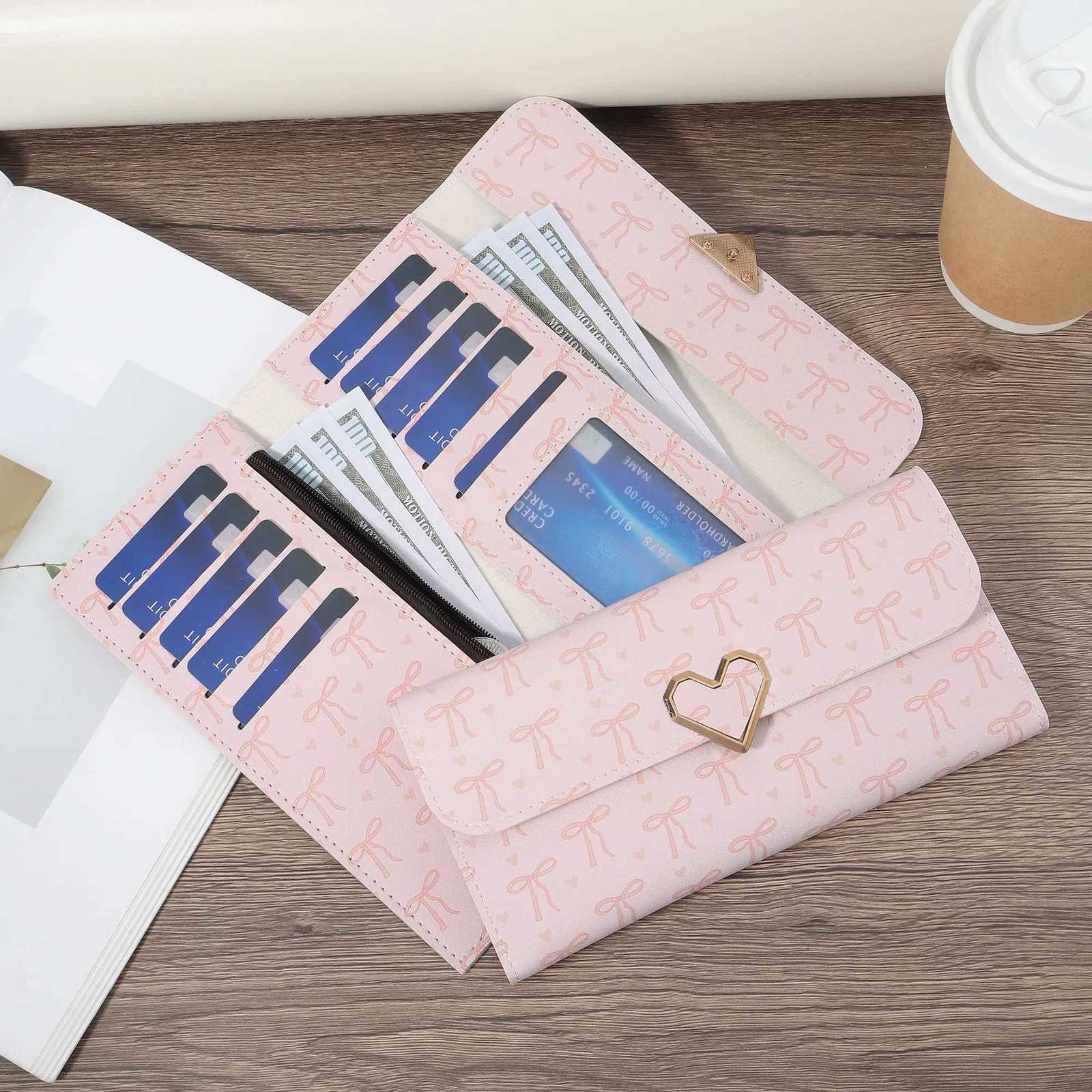 New Fashion Womens Letter Paper Detail Long Wallet Multi Card Slot Womens Fashion Long WalletW251119