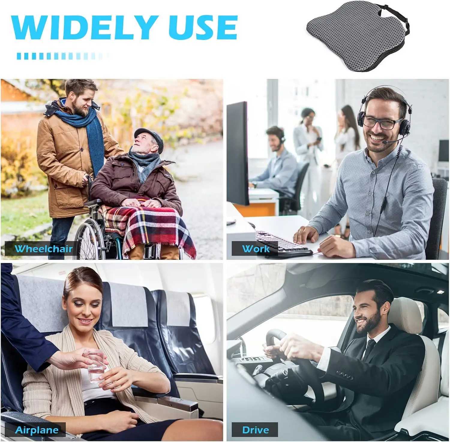 Car Wedge Seat Cushion Memory Foam Comfortable Seat Cushion-Orthopedic Support For Car Driver Seat Office Chair WheelchairsM251119