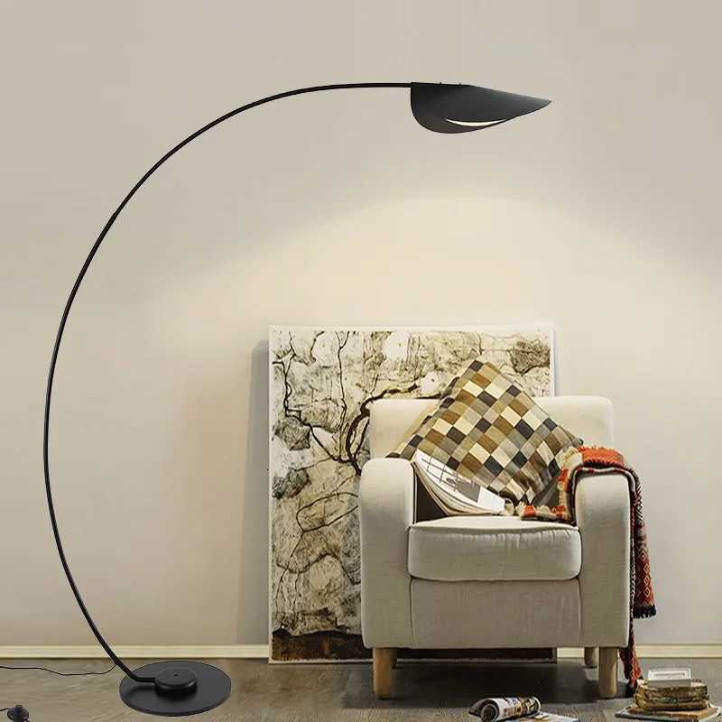 Modern Fishing floor Lamp Black minimalist standing light Living Room corner sofa BedroomArtistic LED Lighting E27 M251119
