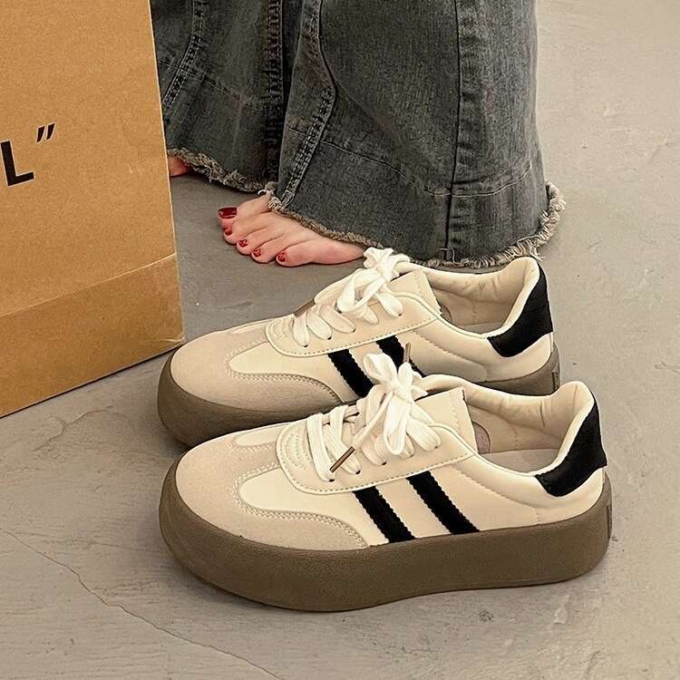 Hot-Selling White Sneakers for Women Super Popular 2025 New Retro Thick-Soled Height-Increasing Casual Sports Training Shoes