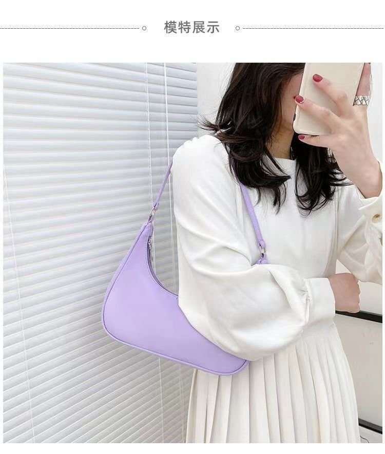 New small women's versatile handbag, shoulder Korean version, simple nylon fabric dumpling bag, armpit bag