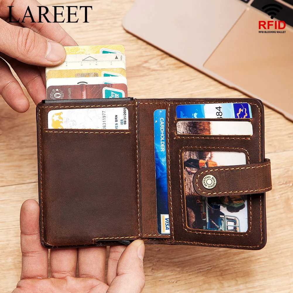 Thin Genuine Leather Man Wallets Credit Card Case ID Holder Short Zipper Purse Credential Bag Luxury Business Slim Male WaletT251119