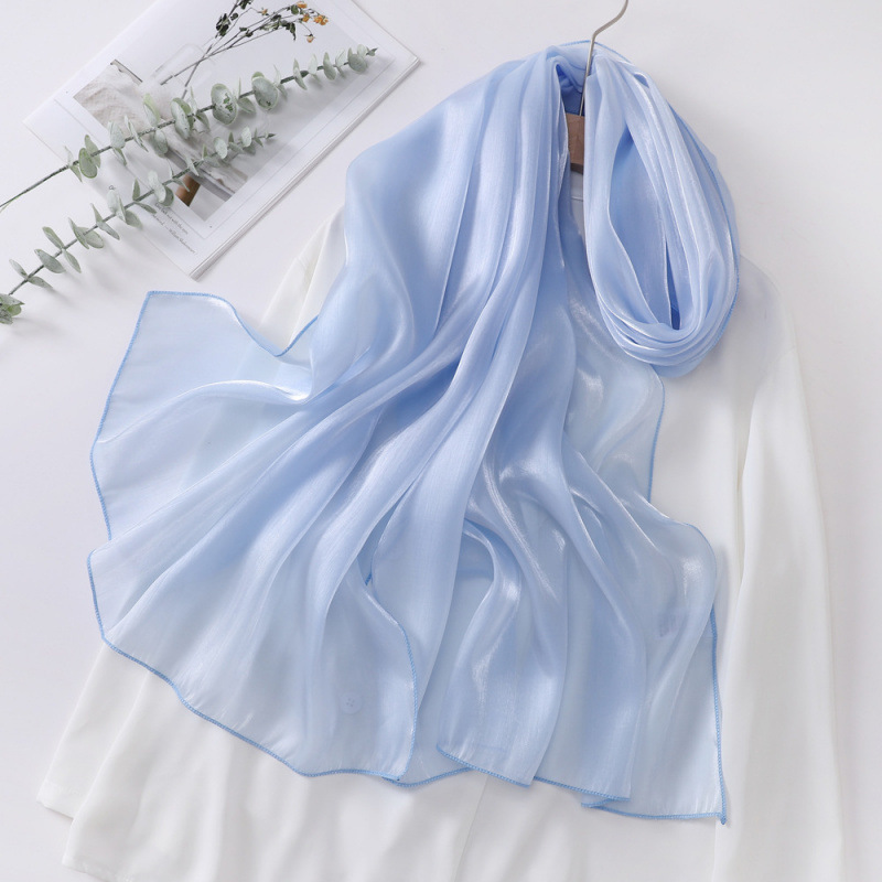 K447 Cross-border Southeast Asian headscarf women's organza shiny silk scarf long strip high-end Malaysian headscarf wrapped head scarf