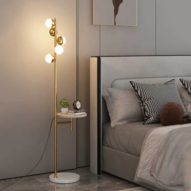 Modern Floor Lamp Nordic Standing Lamp with Round Tea Table Art Decor 5 Balls Floor Lamps for Living Room LED Sofa Floor Lights M251119