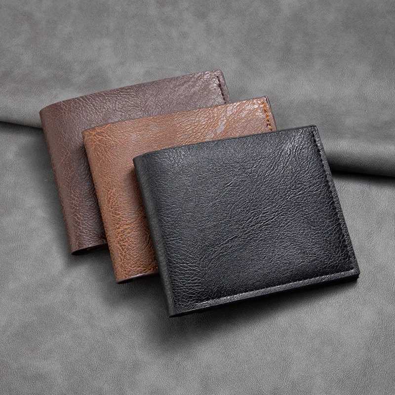 Mens Slim RFID Wallet - Compact Multi-Card Holder with Cash Coin Pocket Minimalist Front Pocket Money OrganizerT251119