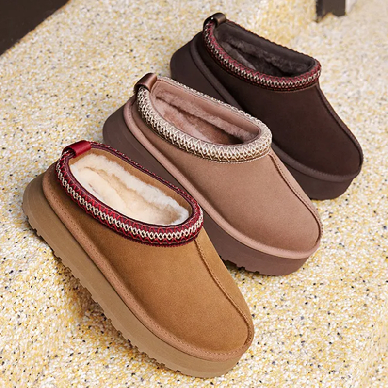 Designer Slides Womens Tasman Slippers Tazz Platform Boots Classics Ultra Mini Clogs Women Mens Slipper Chestnut Fur Winter Suede Shearling Snow Booties EUR 35-46