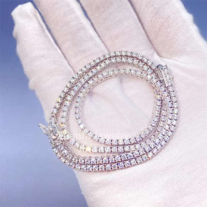IGI Certificates Lab Grown Diamond HPHT VS-SI 10K Gold About 2mm 2.5mm Tennis Chain Necklace