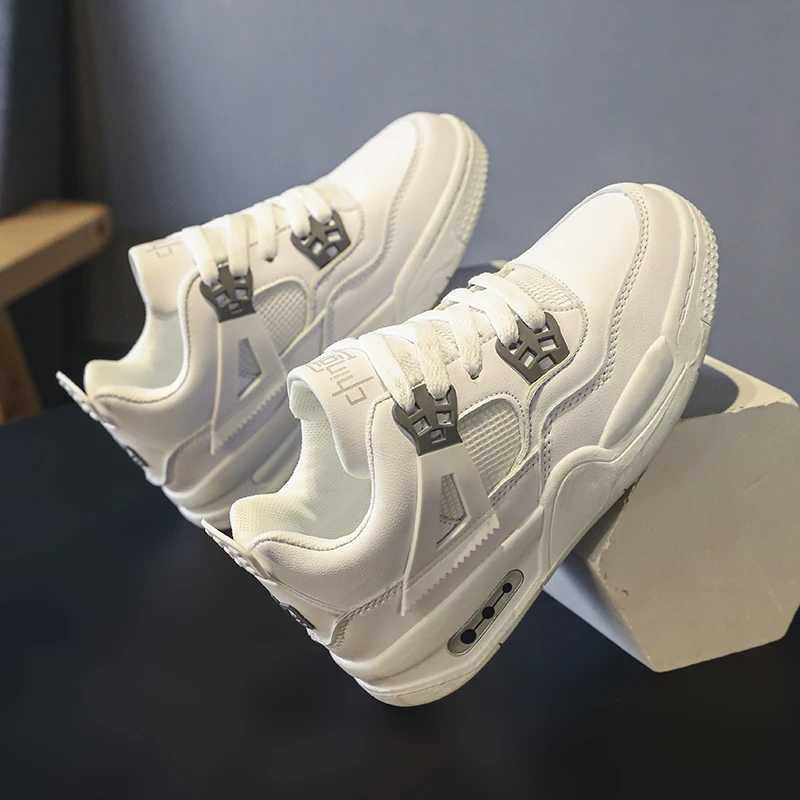 Childrens white shoes classic style breathable campus students low front 100 thick soled shoes trend casual shoesT250418