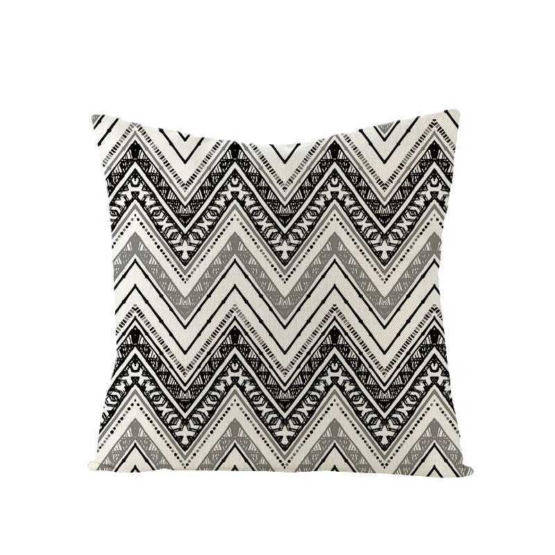 Black and white geometry throw covers with digital printing of short plush fabric Car-shaped sofa cushion Home decorM251119