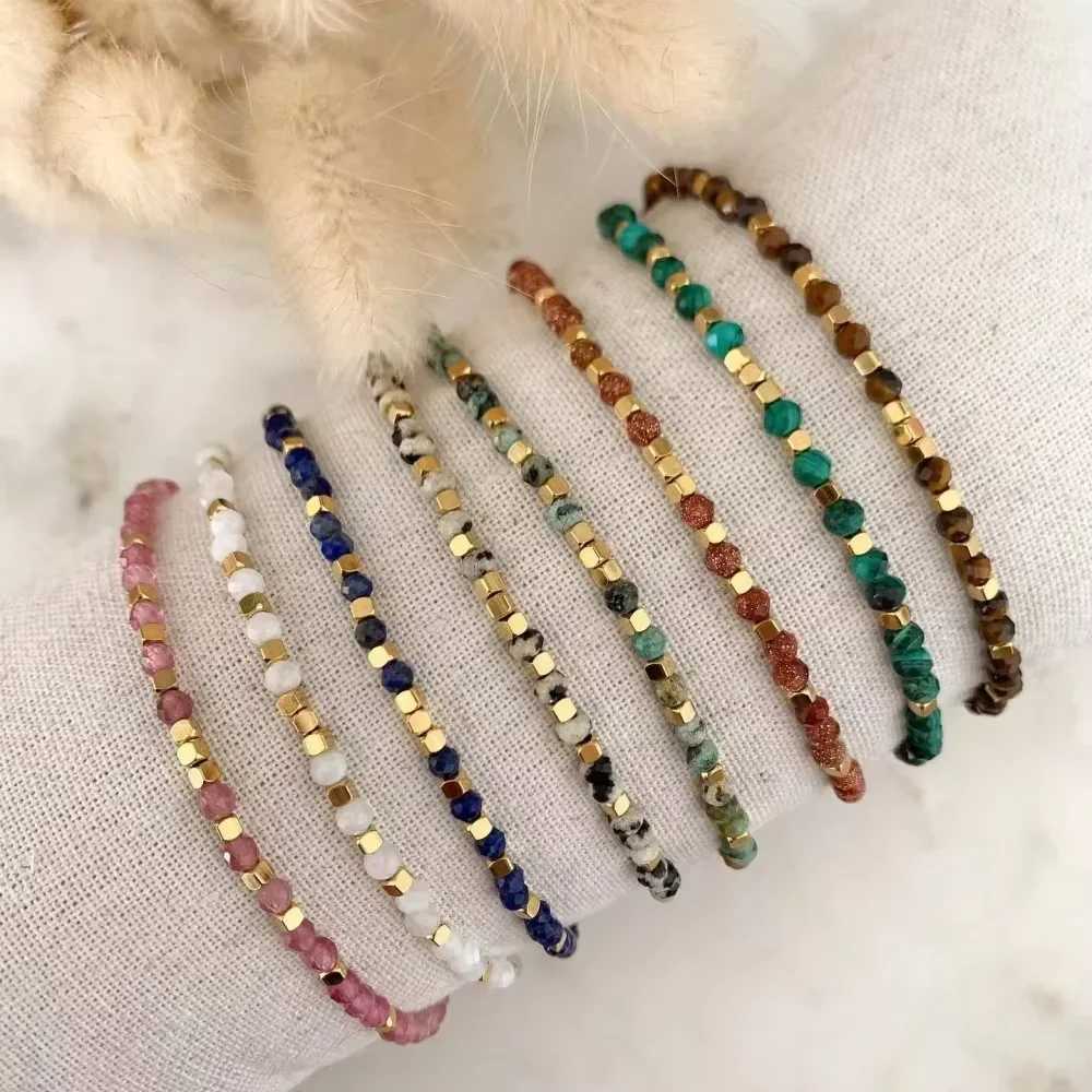 CCGOOD Natural Stone Bracelet Adjustable Constant Stone Bracelet Womens Jewelry 4mm Face Gemstone Pulseras Meaningful GiftC250419C250420