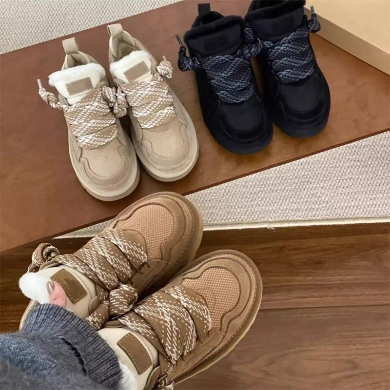 Free shipping Designer Boots 2025 Autumn Winter New Soft Thick Bottom Thickened Warm High Top Shoes Snow Boots for Women sand color