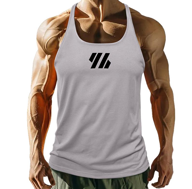 XXXL Mens Cotton Tank Tops Gym Fitness Muscle Sleeveless Shirt Male Printing Undershirt Basketball Bodybuilding Sports Vest Running Training Tops