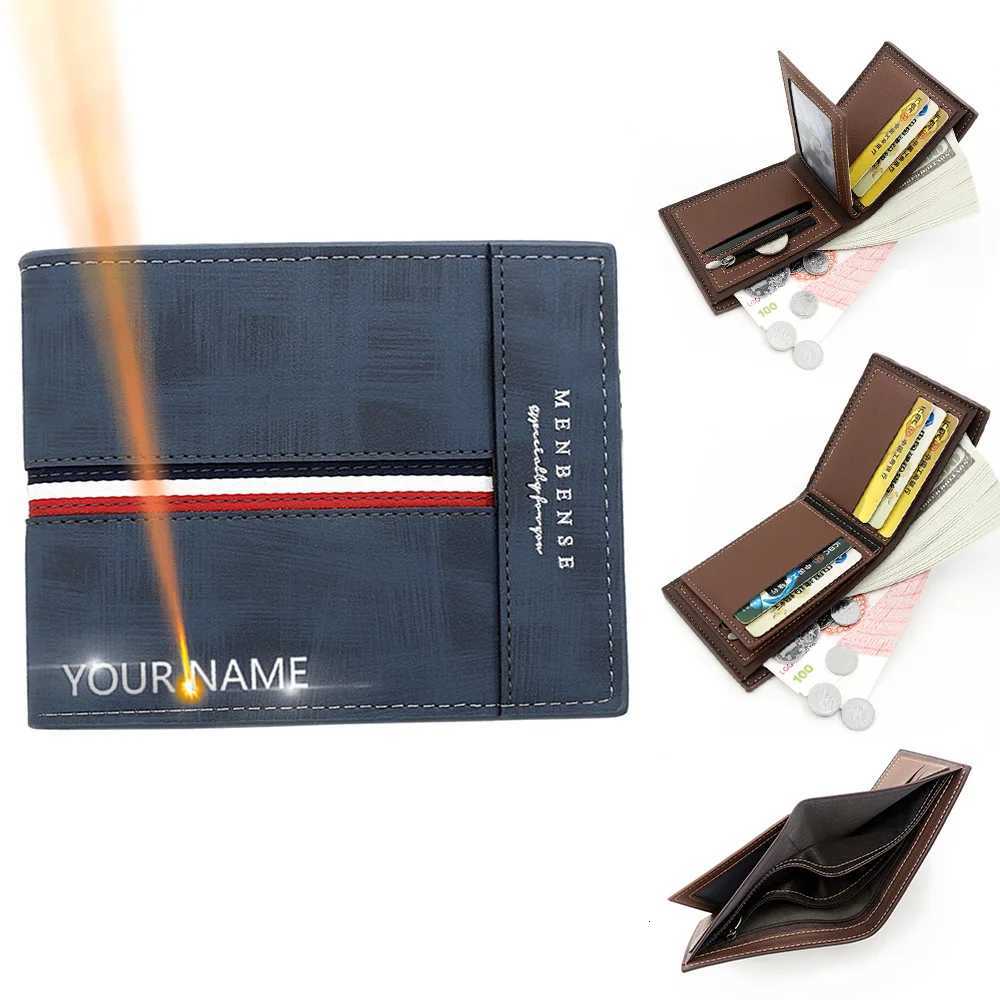Name Customized Men Wallet High Quality Coin Pocket New Short Male Wallet Simple Card Holder Mens Wallet Money ClipsT251119