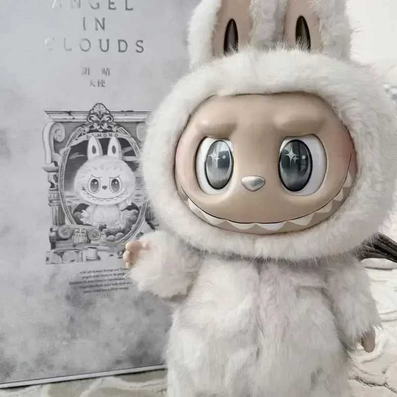 2025 New High Qu Monsters Labubu Angel Blind Box White Doll Vinyl Plush Doll Handmade Birthday Gift W250419
