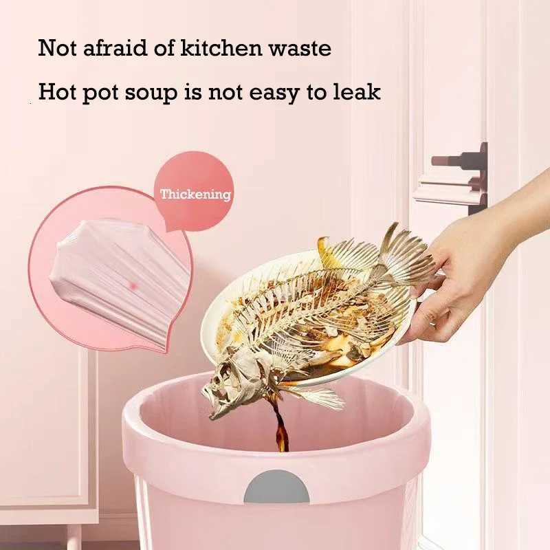 50/100/200PCS Thickening Drawstring Garbage Bags Large Capacity Handheld Trash Bag for Kitchen Household Disposable Waste Bags C251119