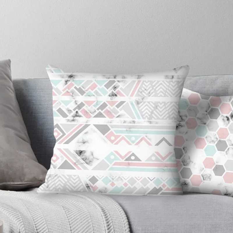 Marble-patterned geometry throw covers with digital printing of short plush fabric Car-shaped sofa cushion Home decorM251119