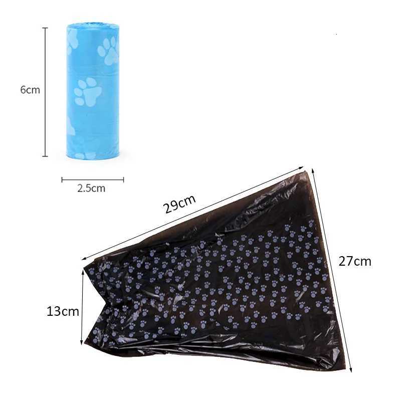 15 Bags Per Roll PE Dog Poop Bags Paw Print Pets Dogs Accessories for Dogs Cats Mascotas Products bolsas caca perro undefined C251119