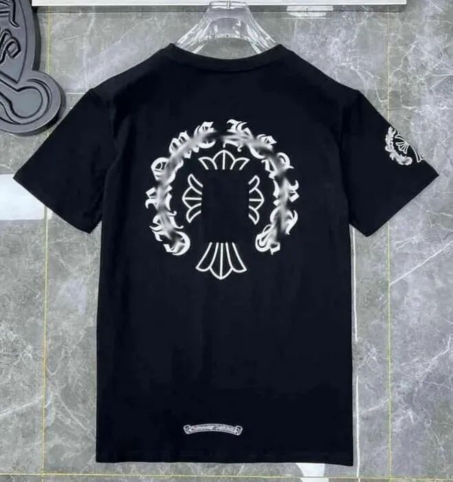 Chrome T-Shirt Fashion Designer Mens Heats Printed Cotton Casual Cross CH Tees Short Sleeve Hip Hop Streetwear Lightweight And Breathable Chrme Tshirts