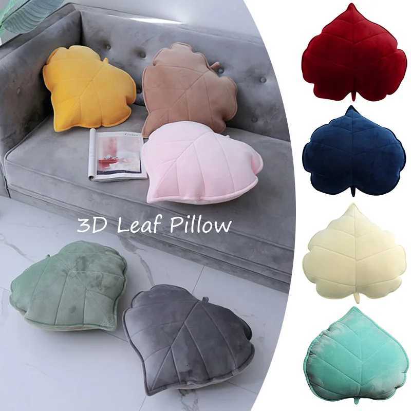 13/50cm Nordic Style 3D Leaves Soft Simulation Leaf Cushion Bedroom Back Cushion Child Bed Decor Anti-Collision M251119