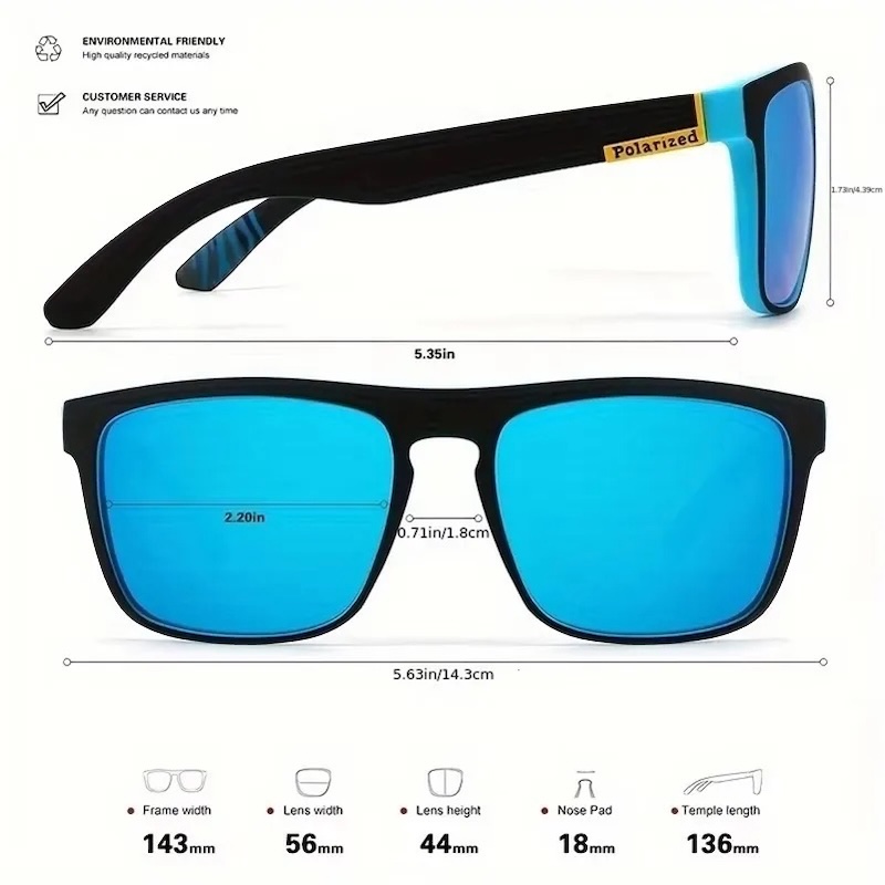 Chic Designer Polarized Square Sunglasses Men for Fishing Driving Travel,Beach Outdoor Sport Use Golf Waterproof, 2026 Trending Bestseller, CB Fashion