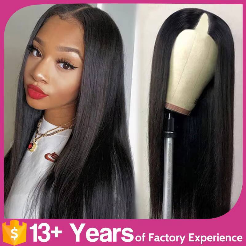 30 Inch Straight V Part Wig Human Hair Customized Wigs Bone Straight Vietnam Human Hair Wig