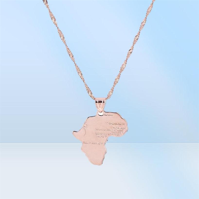 Silver Rose Gold Africa Map Pendant Necklace Hip Hop Jewellery Map of Africa44377991974