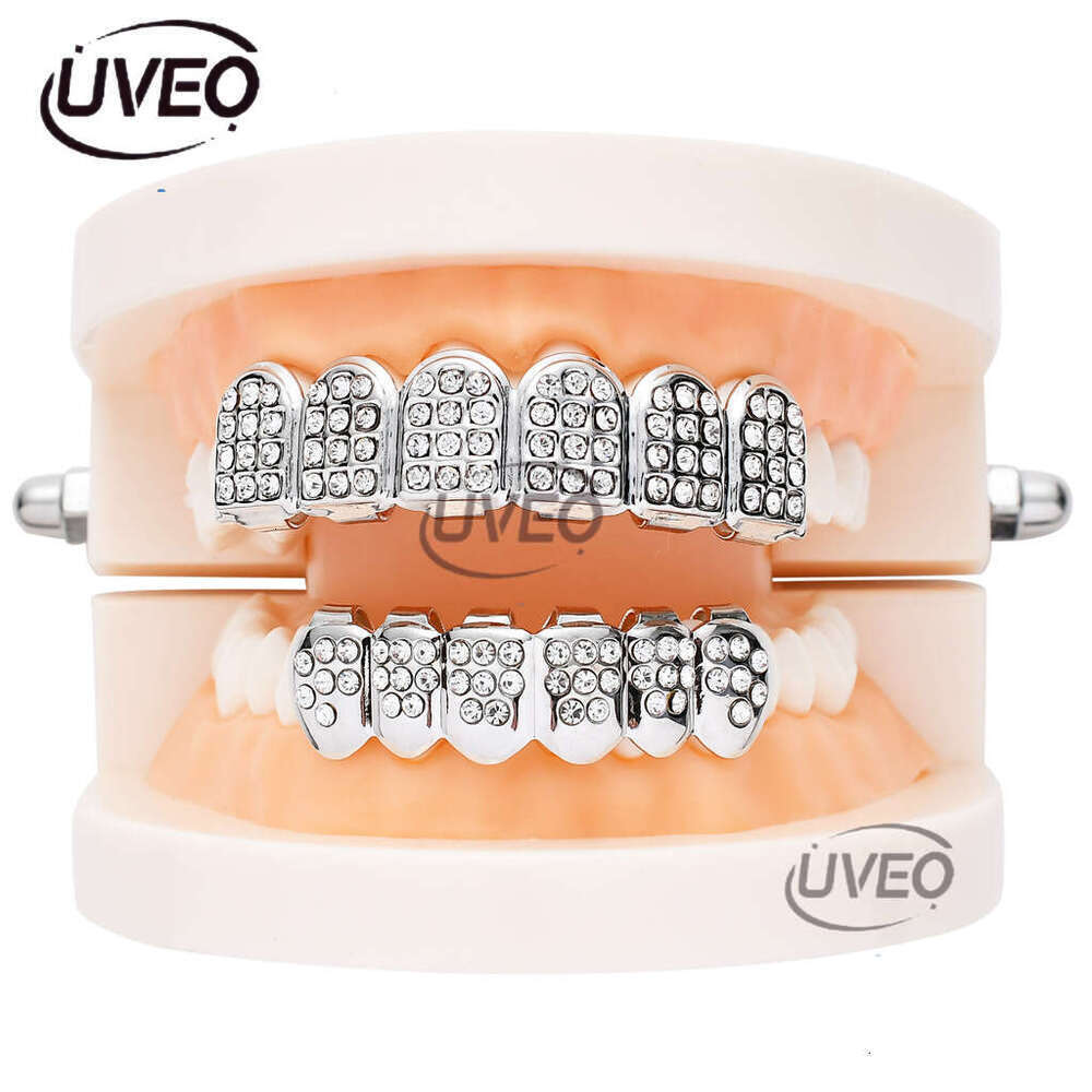 Luxury Hip hop Halloween sparkles sterling silver ice out VVS Moissanite gold-plated braces for men and women Free delivery