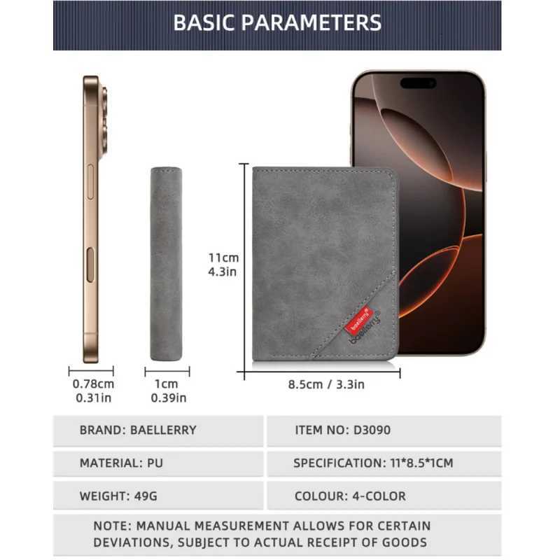 New MenS Short Wallet Multi-Functional Matte Two-Fold Money Clip Simple Multi-Slot Card HolderT251119