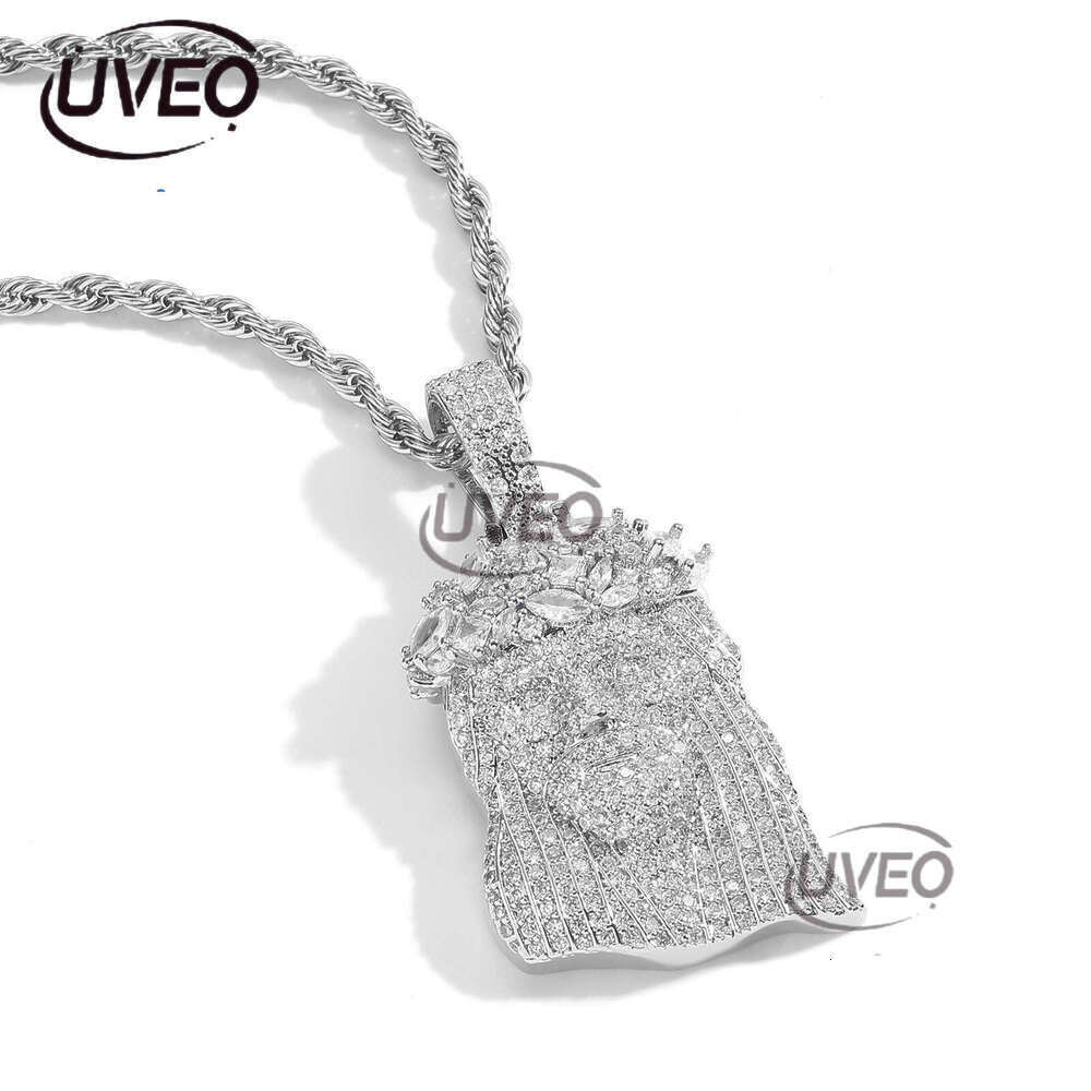 Luxury designer head pendant ice VVS Moissanite necklace, free delivery of pendant necklace for men and women