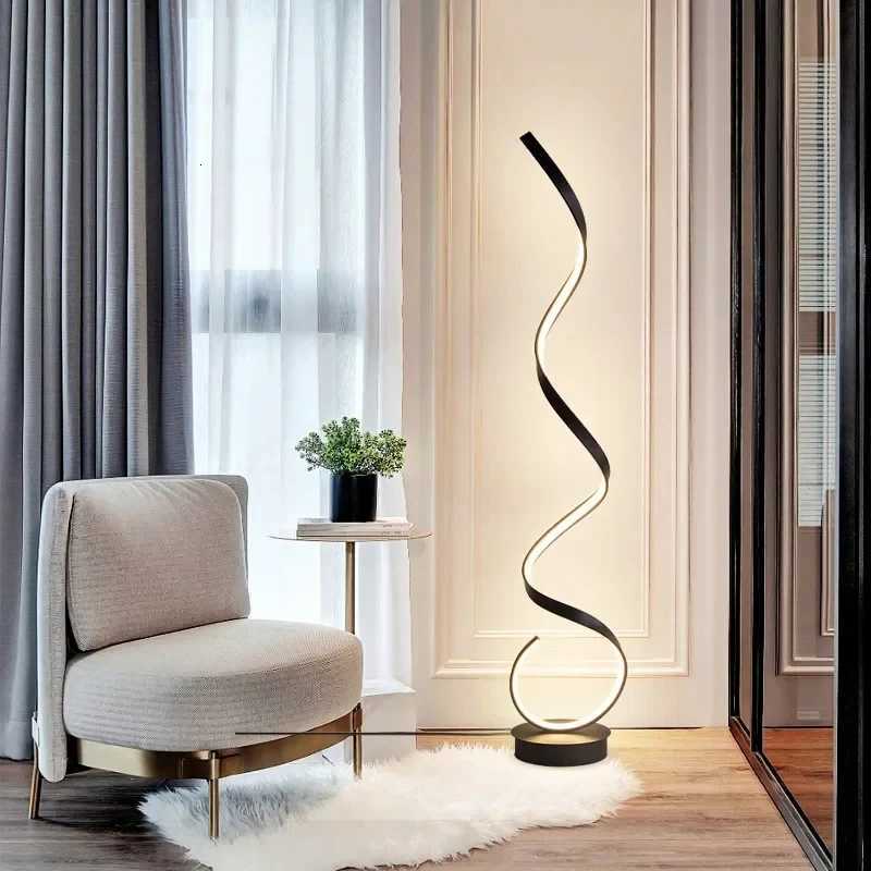 Modern Simple LED Floor Lamp Spiral Shape Aluminum Floor Lights for Living Room Bedside Sofa Corner Home Decor Standing Lamp Led M251119