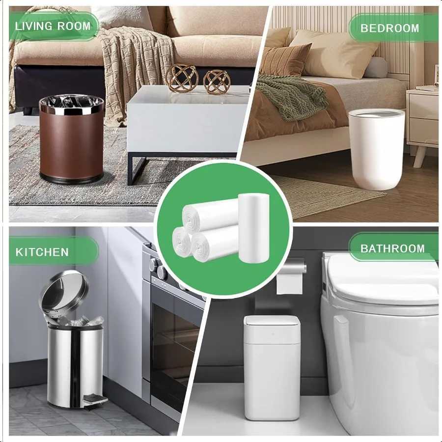 Small Trash Bags 3 Gallon 108 Count Garbage Bags Bathroom Mini Trash Can Liners fit 1013 Liter Clear C251119