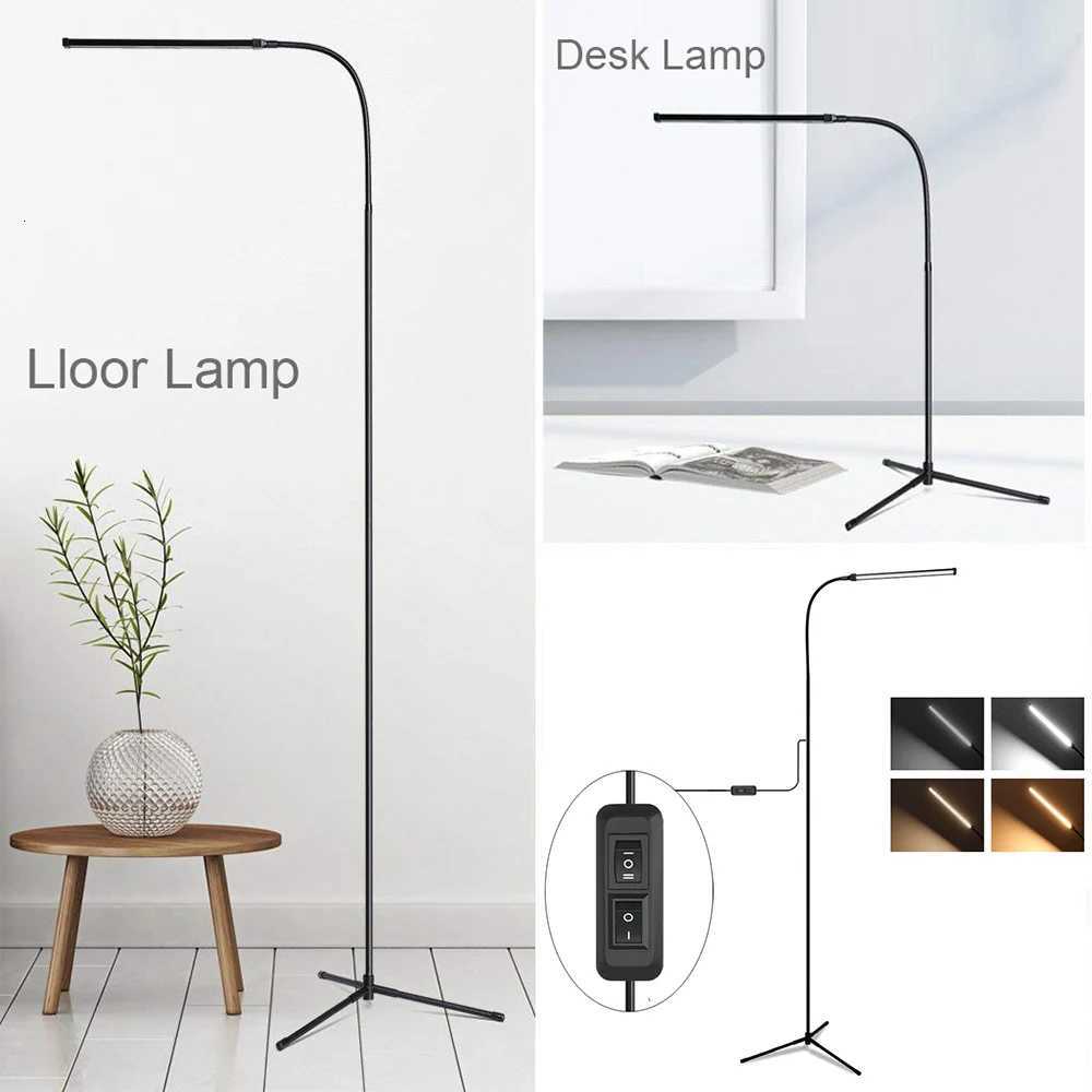 New LED Eye-Caring Floor Lamp Dimmable 3Light Modes with Flexible Gooseneck Height Adjustable USB Home Reading Light for Bedroom M251119