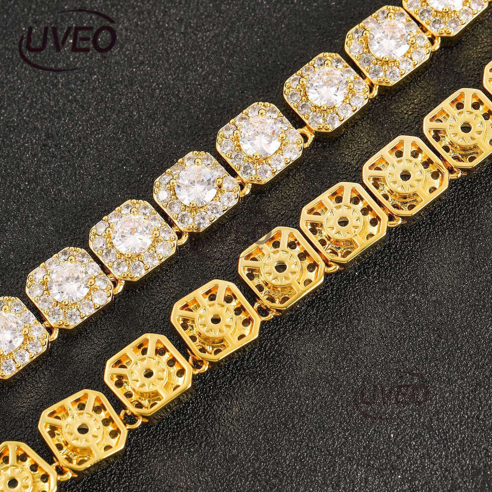 Luxury designer's new 10mm large ice out VVS Moissanite rock candy chain Men's and women's hip hop necklace bracelet Free delivery
