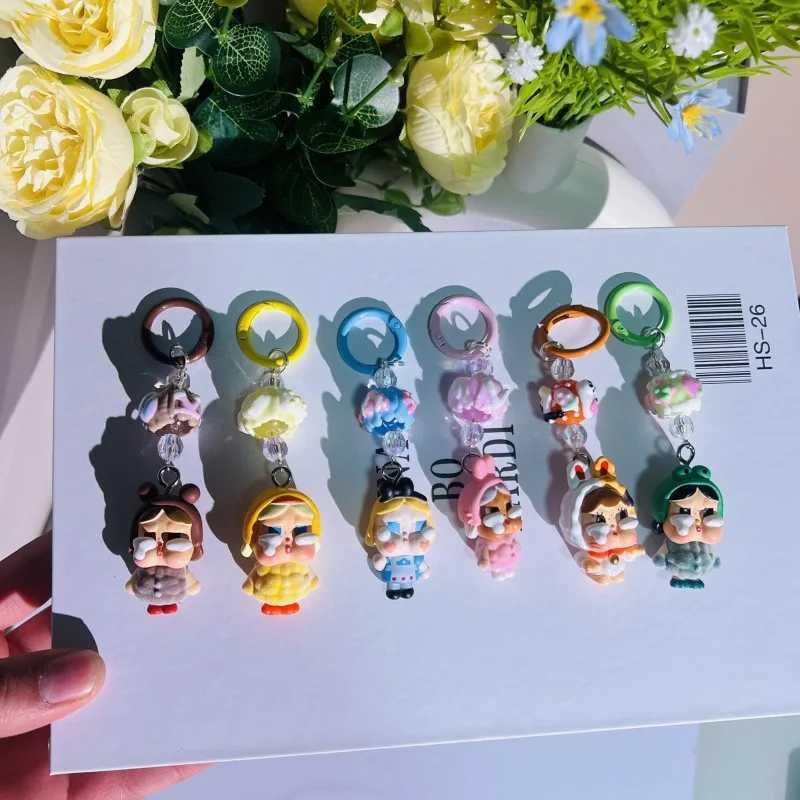 New Labubu Keychain Cartoon Crybaby 3D Doll Student Backpack Pendant Car Keychain Male and Female Gifts M250419