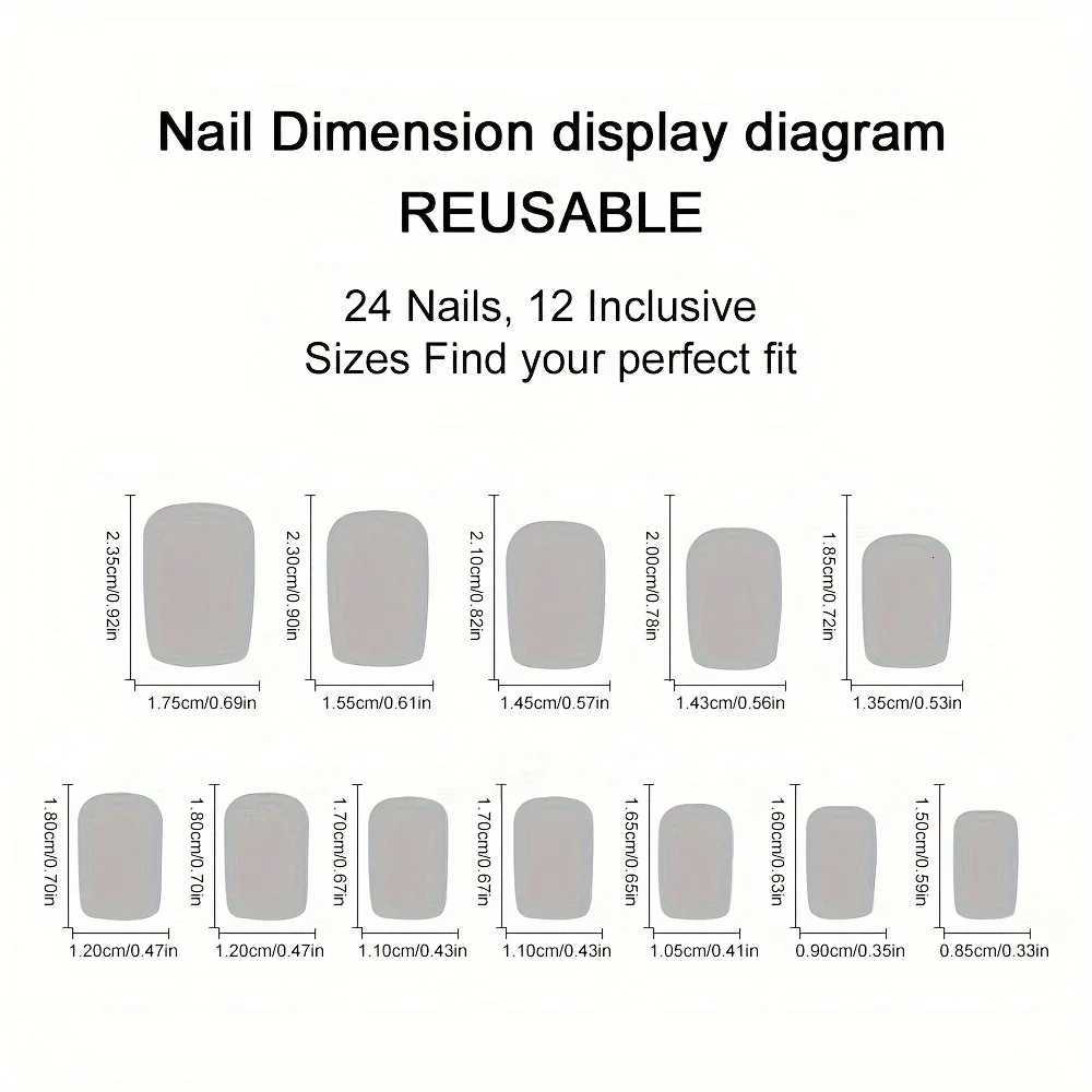 24pcs/set Floral Pattern Press-On Nail Set Mixed Color Ballet Shape Medium Length Simple Sweet Elegant Luxury Style Fake NailsT251118T251119